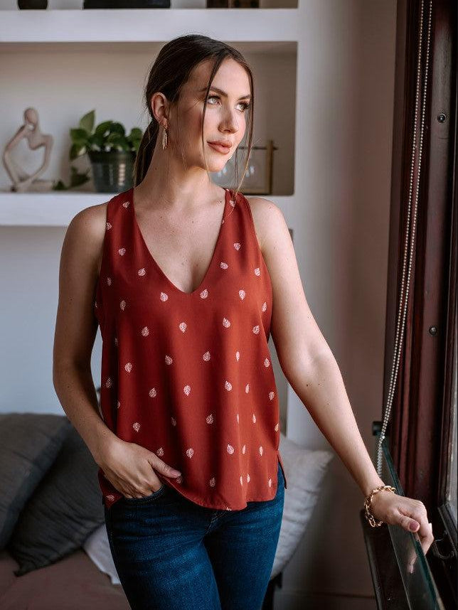 Rust Praire Sleeveless Tank-FINAL SALE