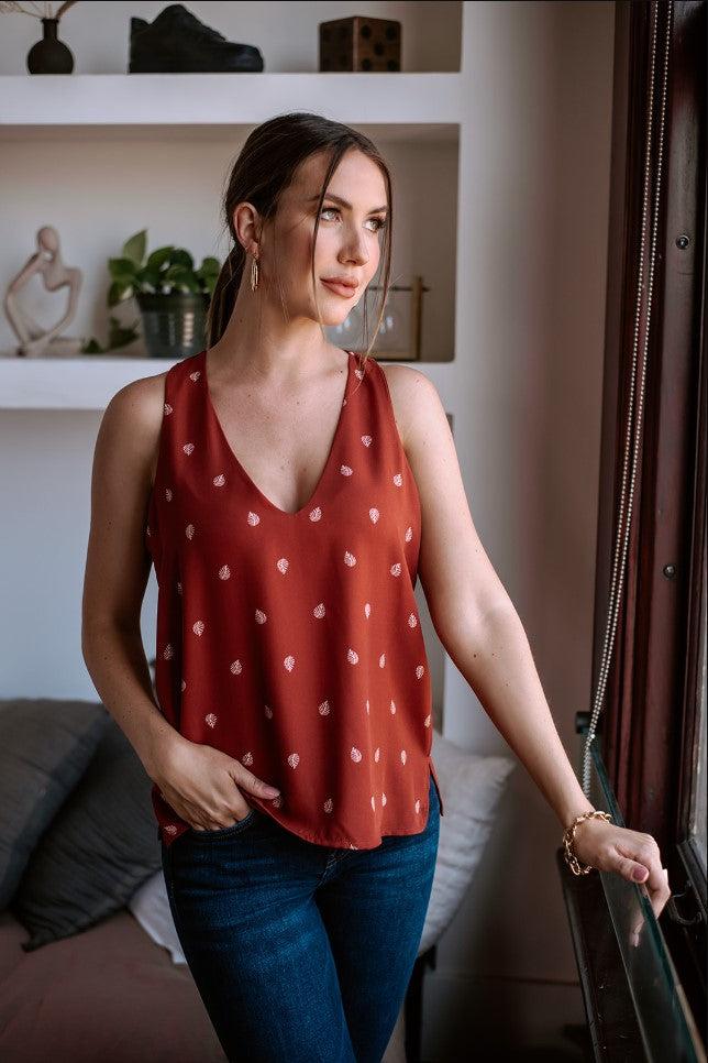 Rust Praire Sleeveless Tank-FINAL SALE