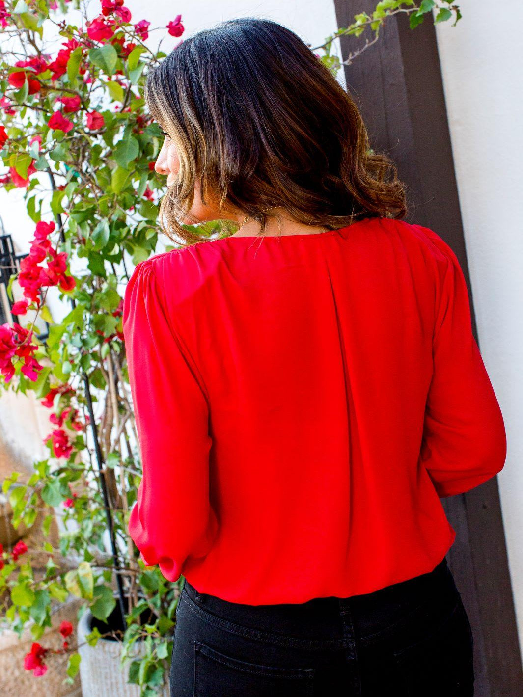 Scarlet Leila Blouse with Shoulder Pads-FINAL SALE