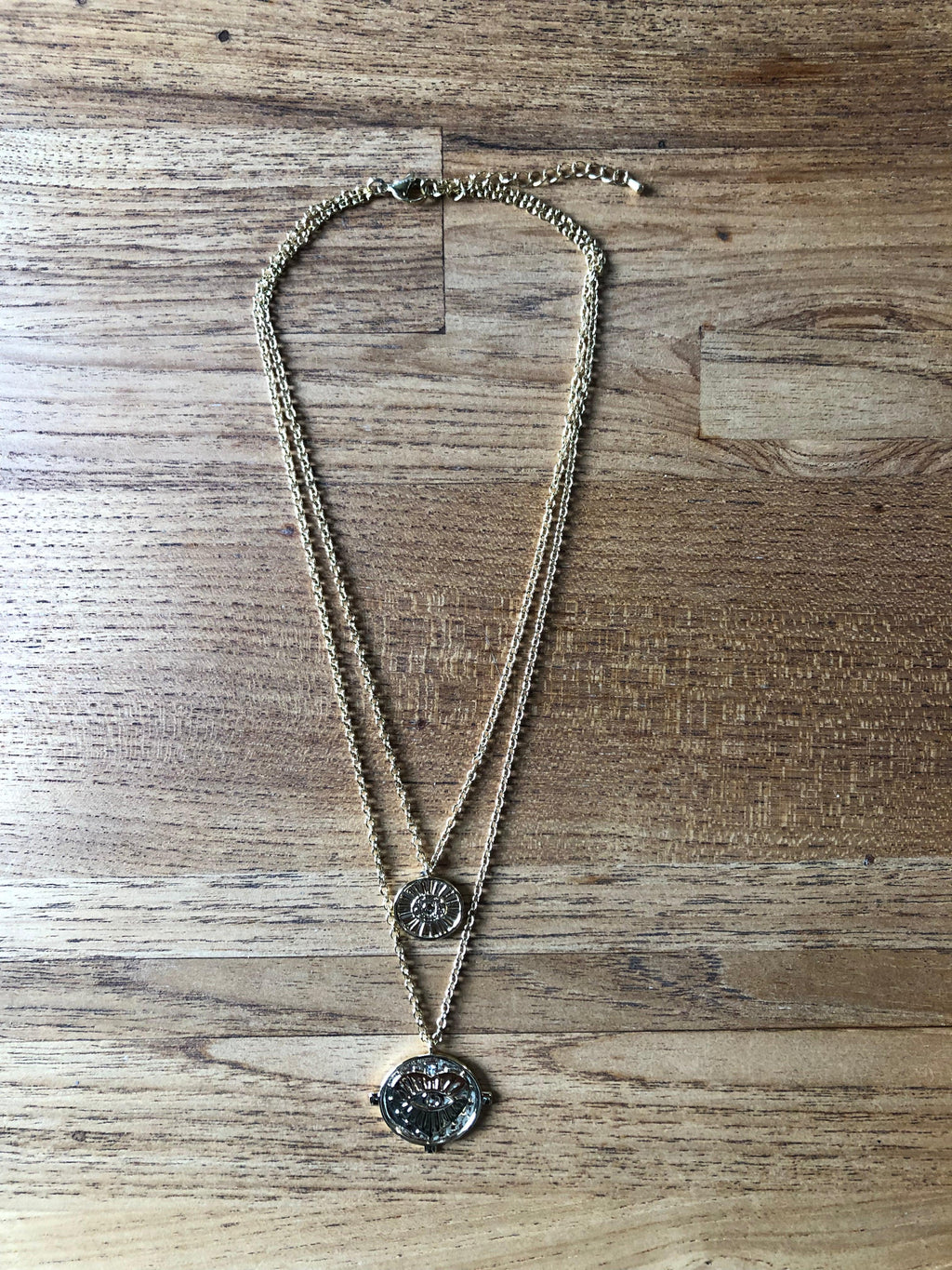 Gigi Double Coin Necklace - 18k Gold Plated