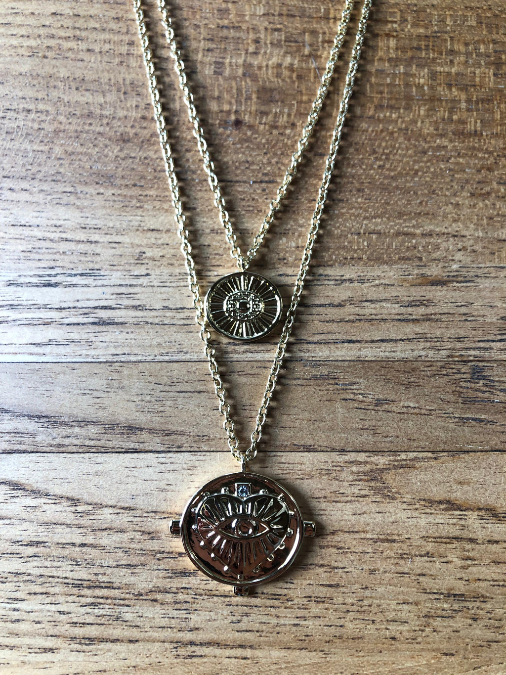 Gigi Double Coin Necklace - 18k Gold Plated